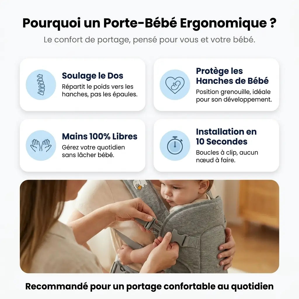 Porte-Bébé Ergonomique – Confort & Sécurité