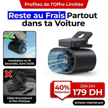 Ventilateur Clip Voiture 360° sans Fil