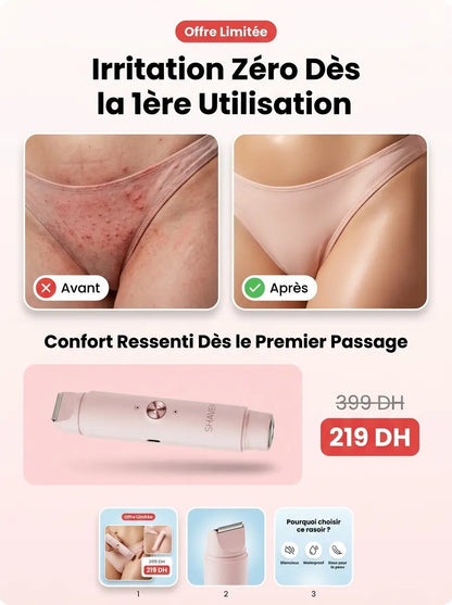 Rasoir Électrique 2-en-1 Épilation & Tondeuse Maillot