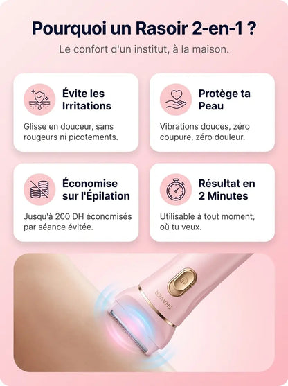 Rasoir Électrique 2-en-1 Épilation & Tondeuse Maillot